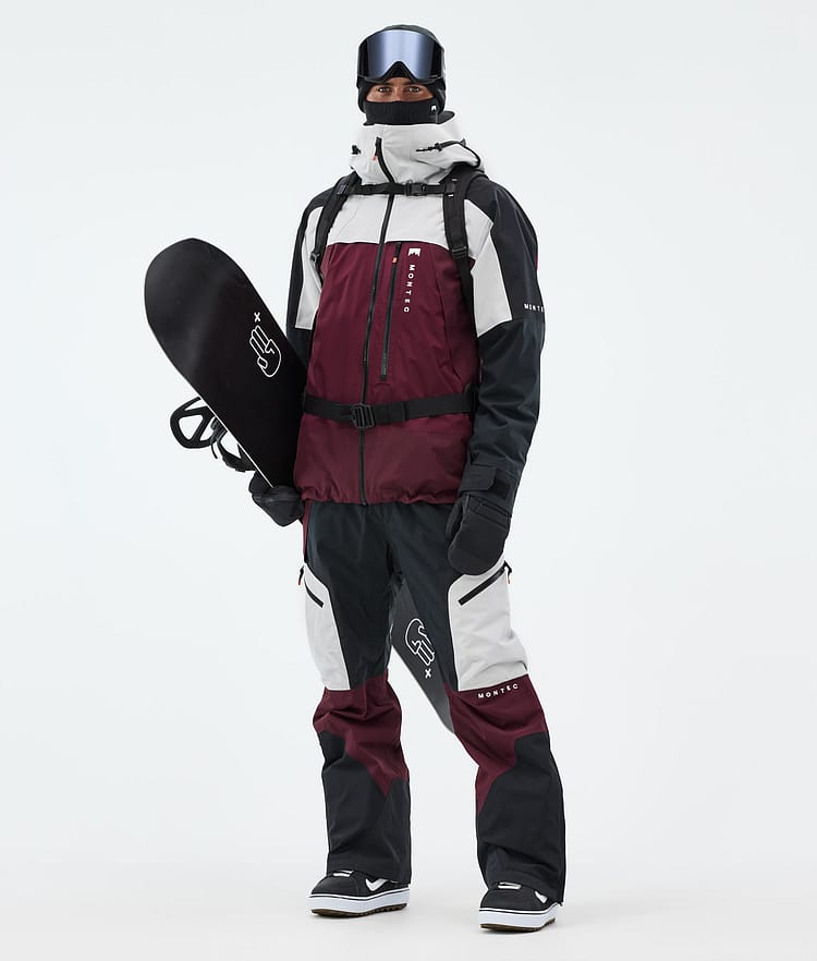 Montec Oracle Snowboardjakke Herre Light Grey/Black/Burgundy, Bilde 3 av 10