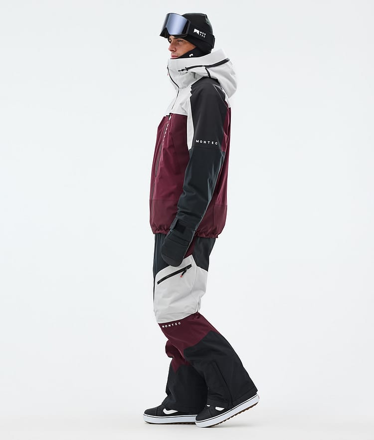 Montec Oracle Snowboardjakke Herre Light Grey/Black/Burgundy, Bilde 4 av 10