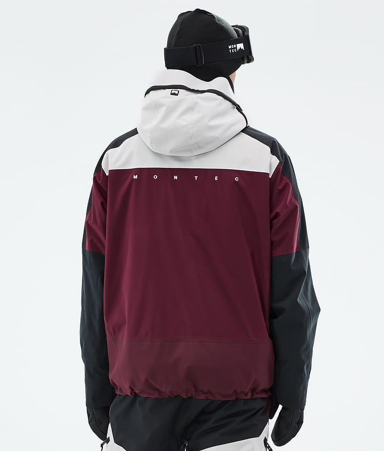 Montec Oracle Snowboardjakke Herre Light Grey/Black/Burgundy, Bilde 7 av 10