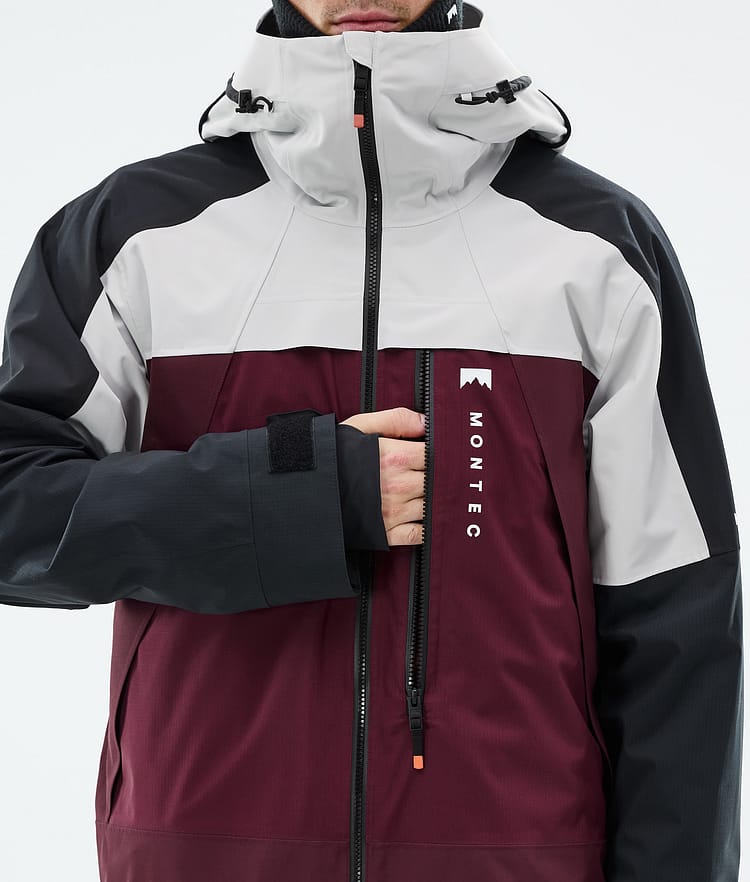 Montec Oracle Skijakke Herre Light Grey/Black/Burgundy, Bilde 8 av 10