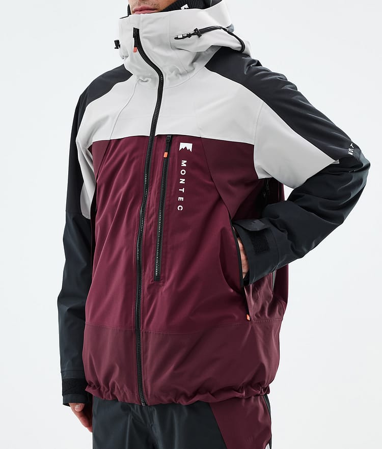 Montec Oracle Snowboardjakke Herre Light Grey/Black/Burgundy, Bilde 9 av 10