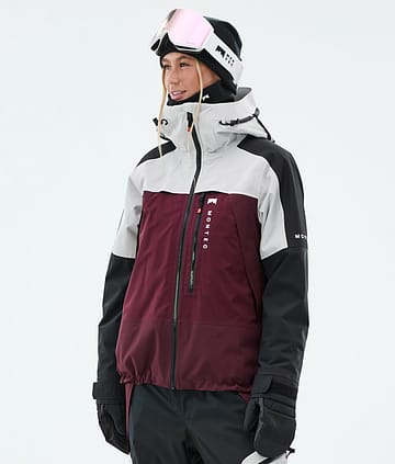 Montec Oracle W Snowboardjakke Light Grey/Black/Burgundy