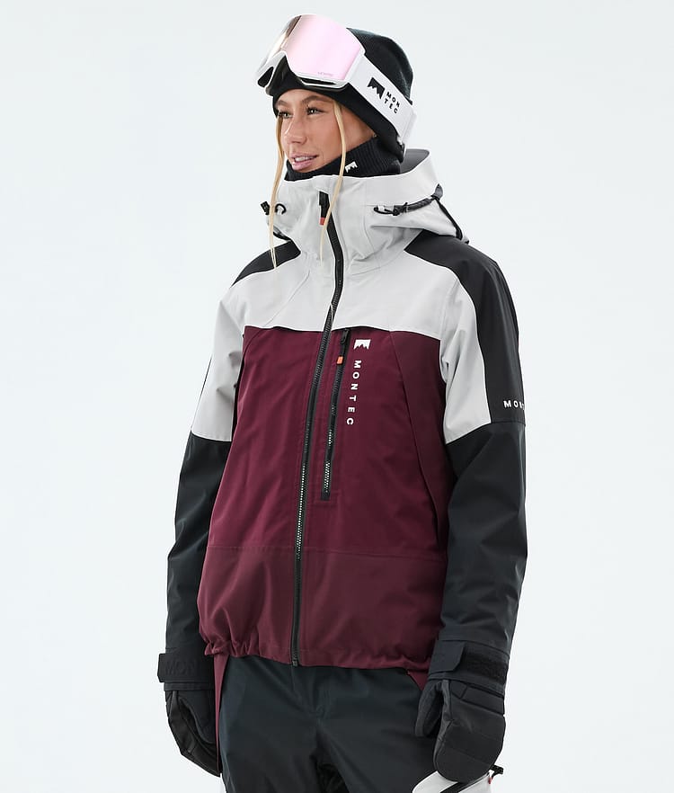 Montec Oracle W Snowboardjakke Dame Light Grey/Black/Burgundy, Bilde 1 av 10