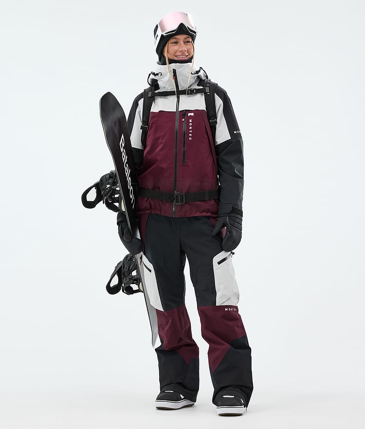 Montec Oracle W Snowboardjakke Dame Light Grey/Black/Burgundy, Bilde 3 av 10