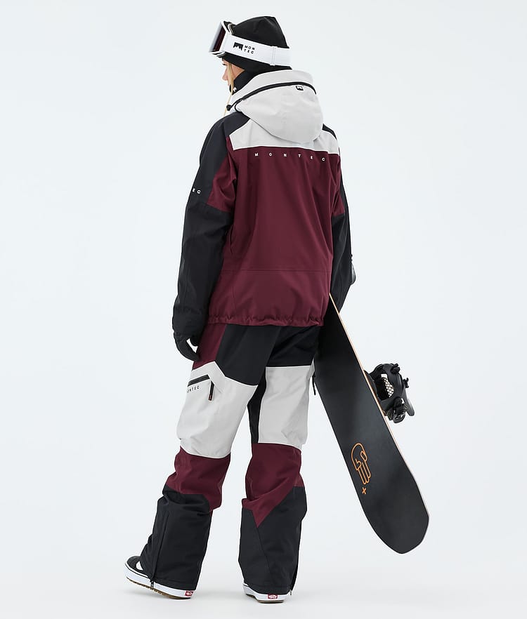 Montec Oracle W Snowboardjakke Dame Light Grey/Black/Burgundy, Image 3 of 9