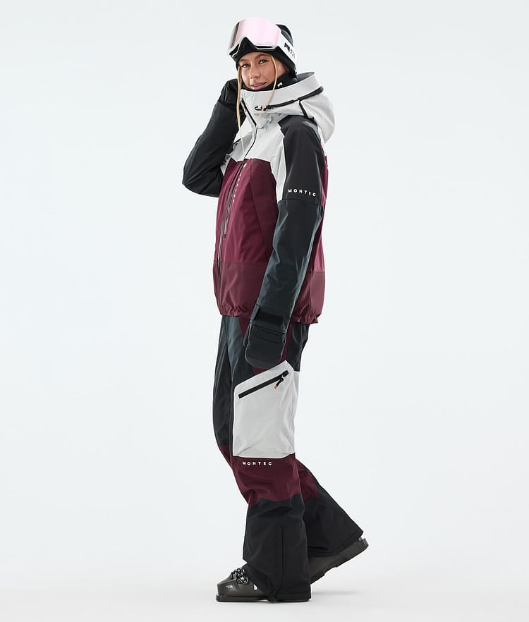 Montec Oracle W Skijakke Dame Light Grey/Black/Burgundy, Bilde 4 av 10