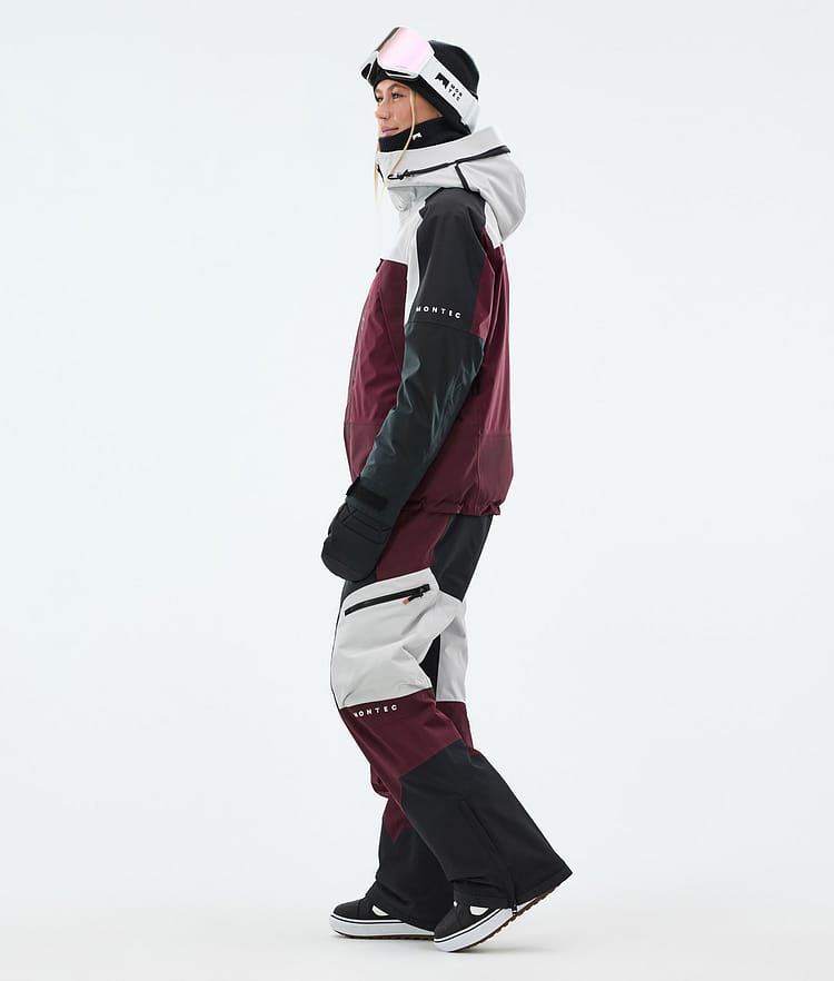 Montec Oracle W Snowboardjakke Dame Light Grey/Black/Burgundy, Bilde 4 av 10