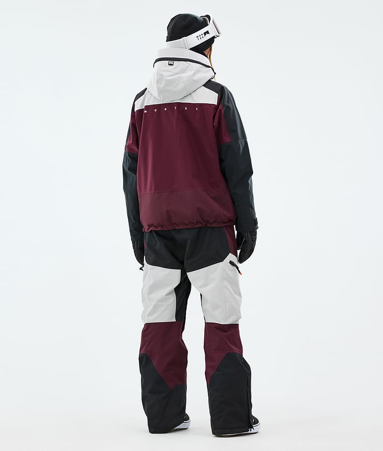 Montec Oracle W Snowboardjakke Dame Light Grey/Black/Burgundy, Bilde 5 av 10