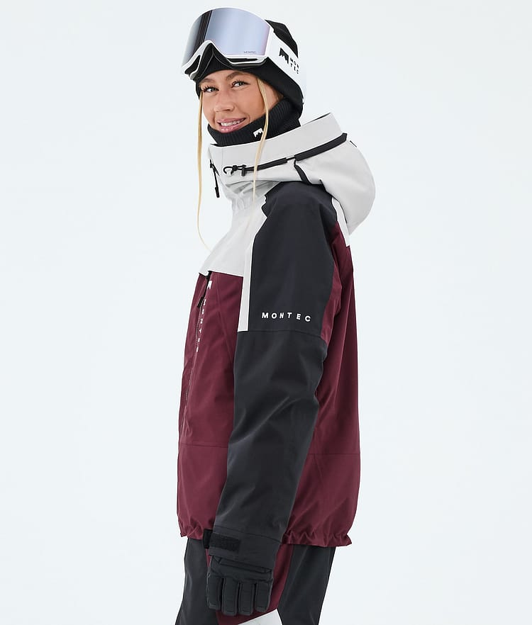 Montec Oracle W Snowboardjakke Dame Light Grey/Black/Burgundy, Image 5 of 9