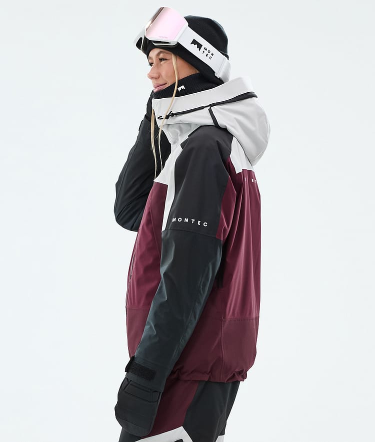 Montec Oracle W Skijakke Dame Light Grey/Black/Burgundy, Bilde 6 av 10