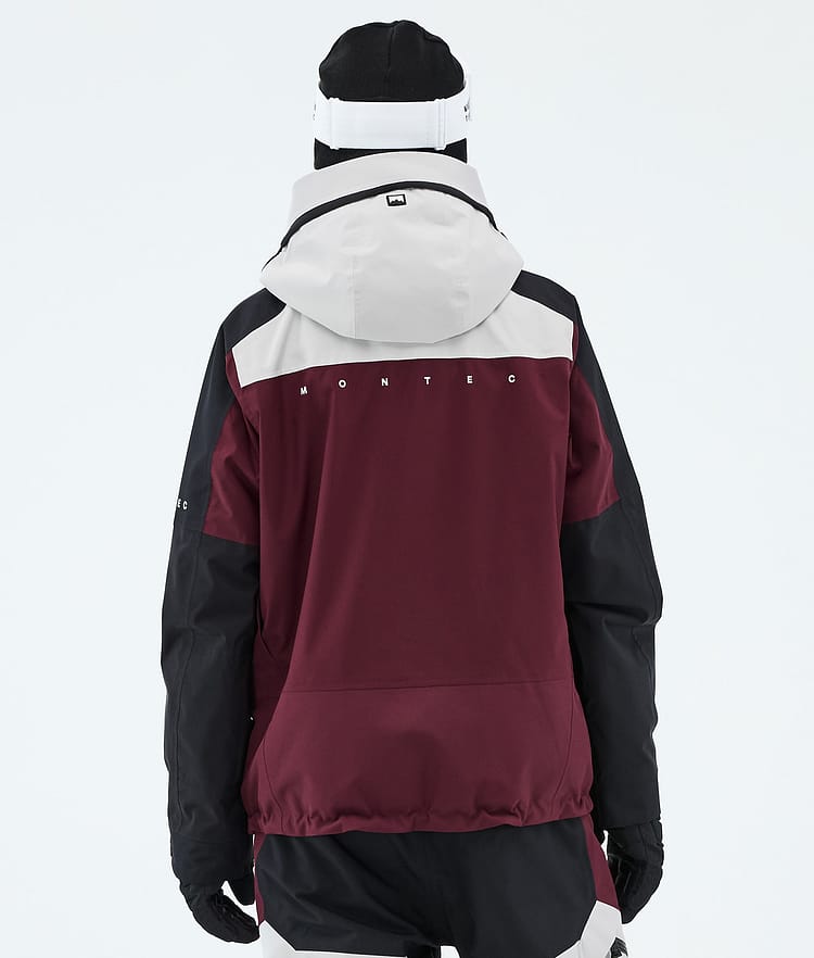 Montec Oracle W Snowboardjakke Dame Light Grey/Black/Burgundy, Image 6 of 9
