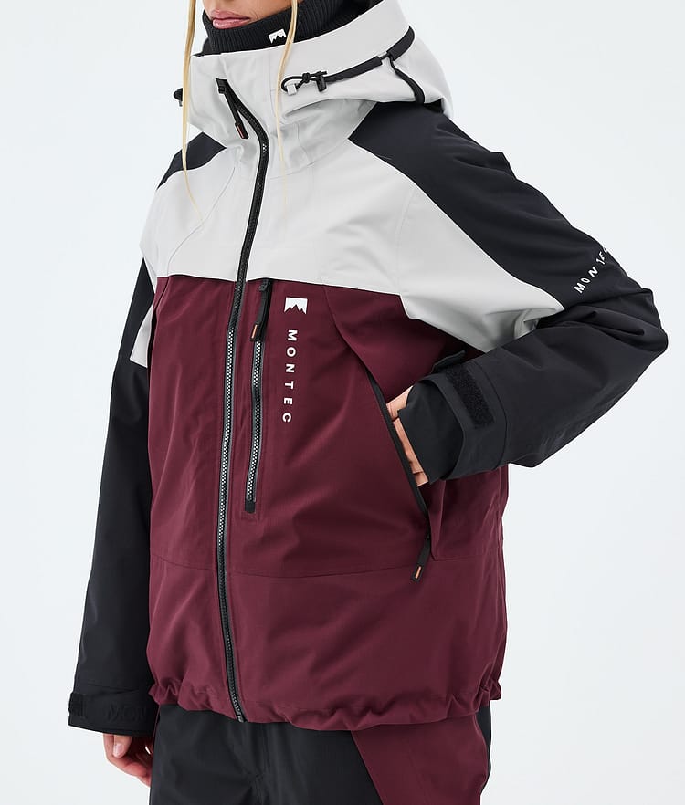 Montec Oracle W Snowboardjakke Dame Light Grey/Black/Burgundy, Image 7 of 9
