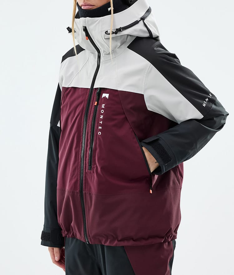 Montec Oracle W Snowboardjakke Dame Light Grey/Black/Burgundy, Bilde 8 av 10