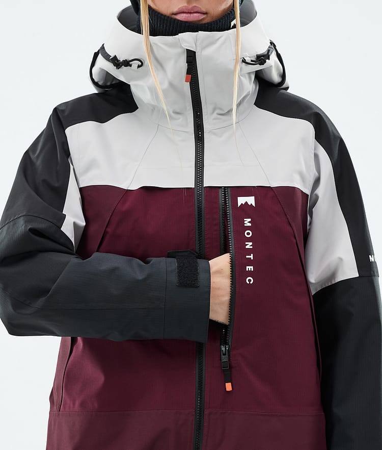 Montec Oracle W Snowboardjakke Dame Light Grey/Black/Burgundy, Bilde 9 av 10