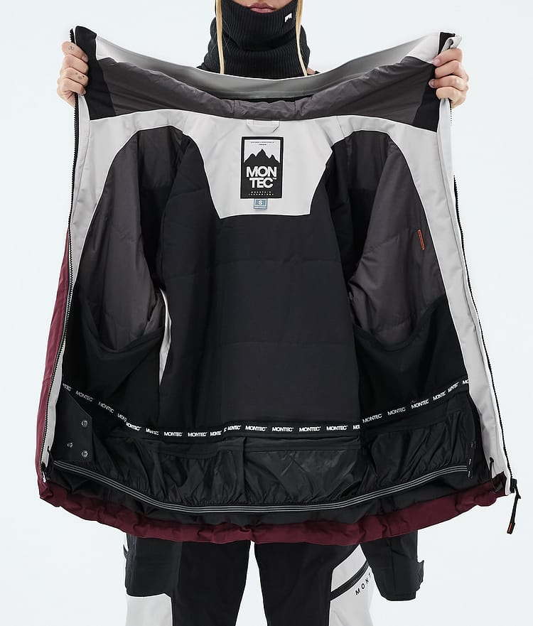 Montec Oracle W Snowboardjakke Dame Light Grey/Black/Burgundy, Image 9 of 9