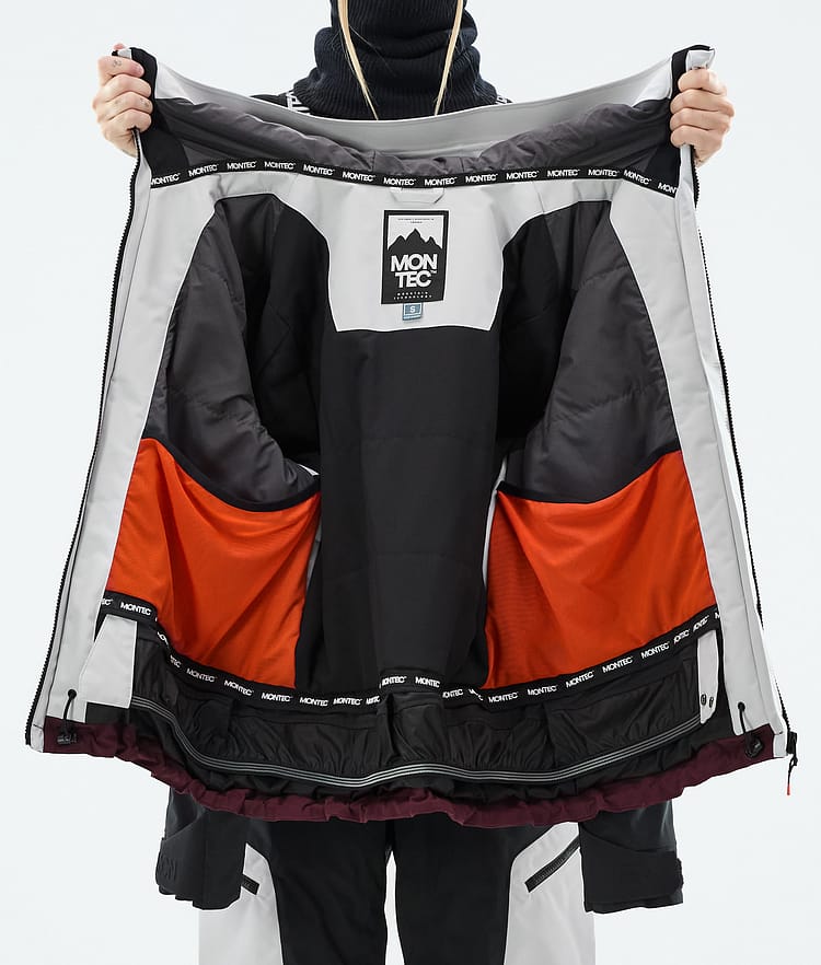 Montec Oracle W Snowboardjakke Dame Light Grey/Black/Burgundy, Bilde 10 av 10