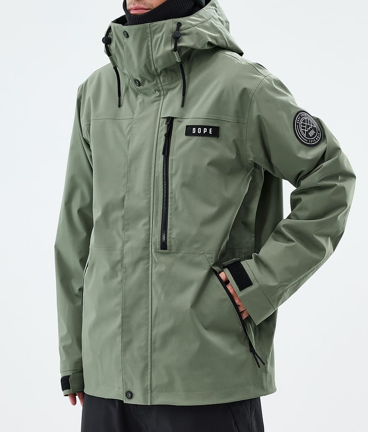 Dope Blizzard Full Zip Snowboardjakke Herre Moss Green, Image 7 of 9