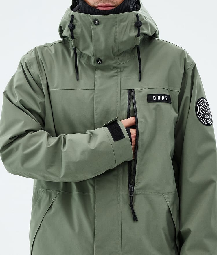Dope Blizzard Full Zip Snowboardjakke Herre Moss Green, Image 8 of 9