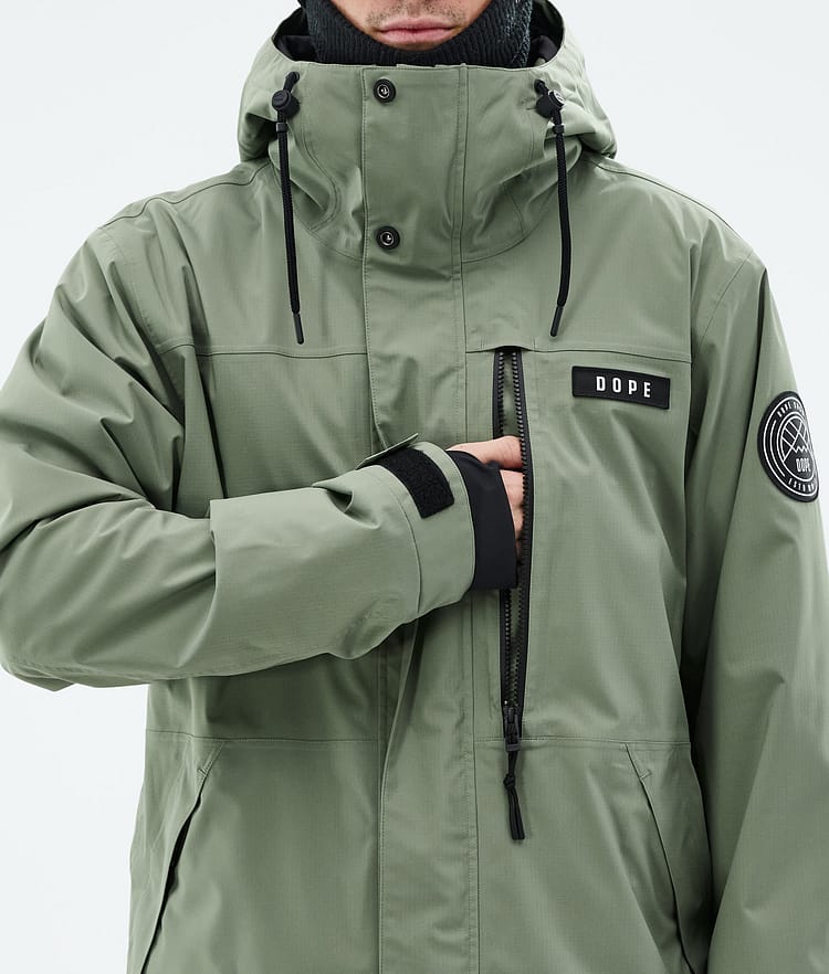 Dope Blizzard Full Zip Skijakke Herre Moss Green, Bilde 8 av 9