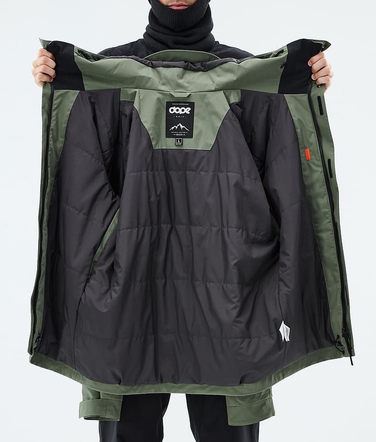 Dope Blizzard Full Zip Skijakke Herre Moss Green, Image 9 of 9
