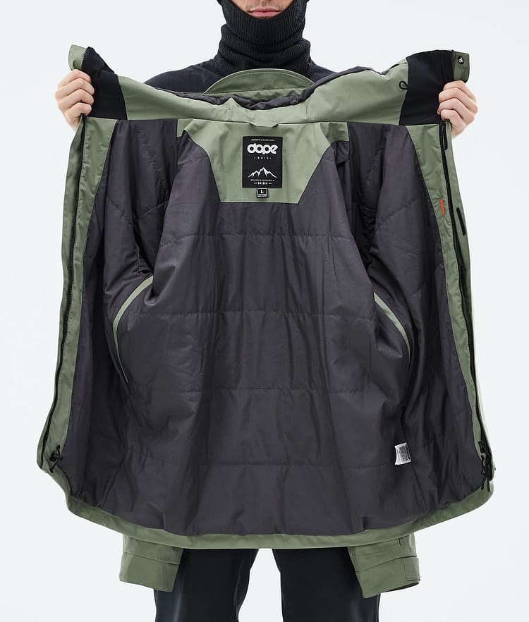 Dope Blizzard Full Zip Skijakke Herre Moss Green, Bilde 9 av 9