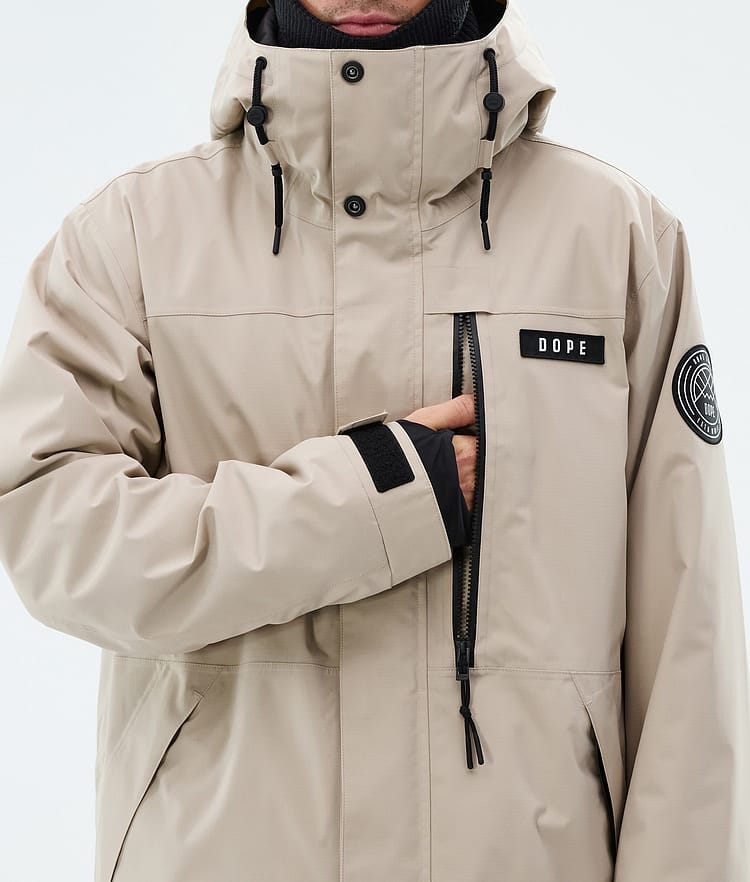 Dope Blizzard Full Zip Skijakke Herre Sand, Image 8 of 9