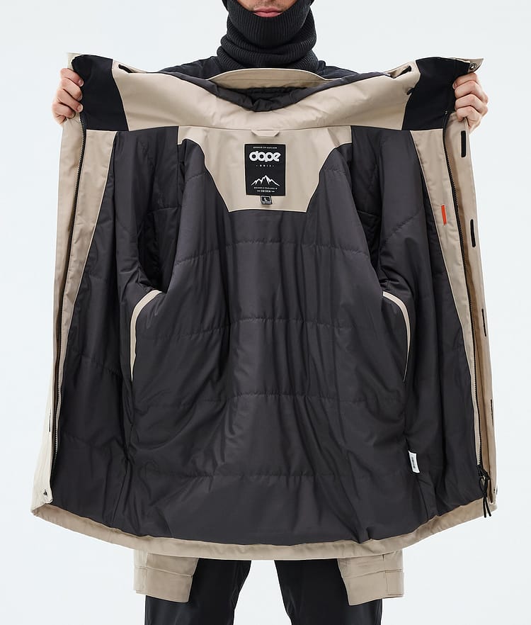 Dope Blizzard Full Zip Skijakke Herre Sand, Image 9 of 9
