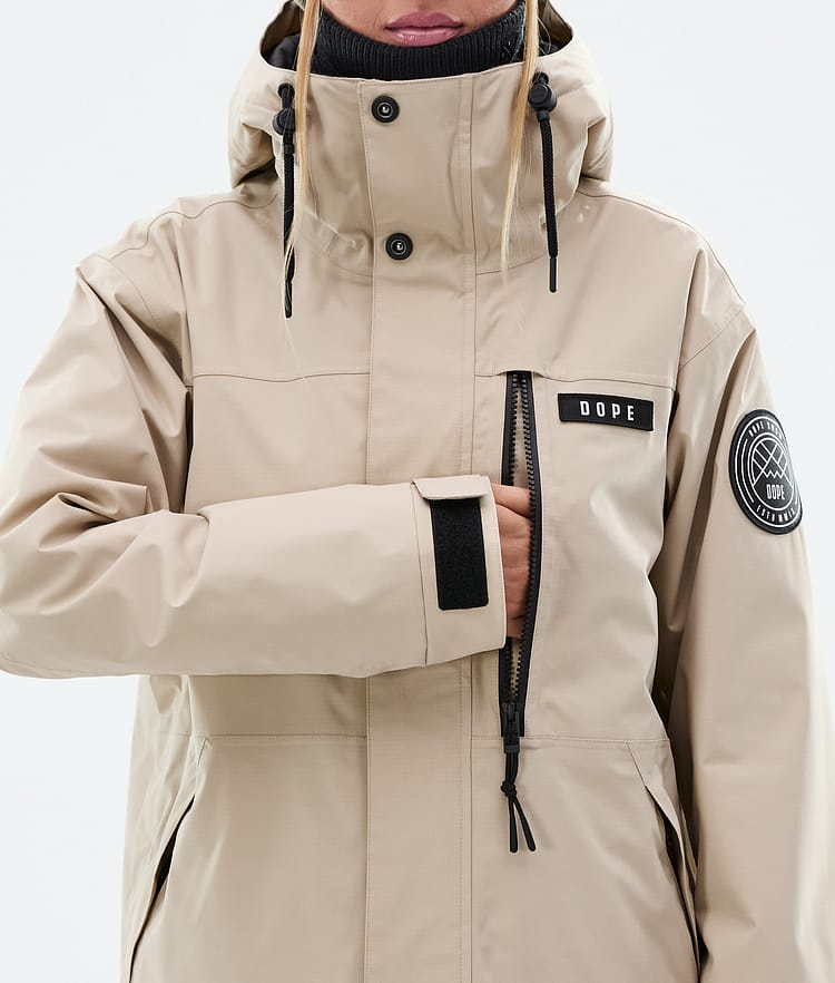 Dope Blizzard W Full Zip Skijakke Dame Sand, Bilde 8 av 9