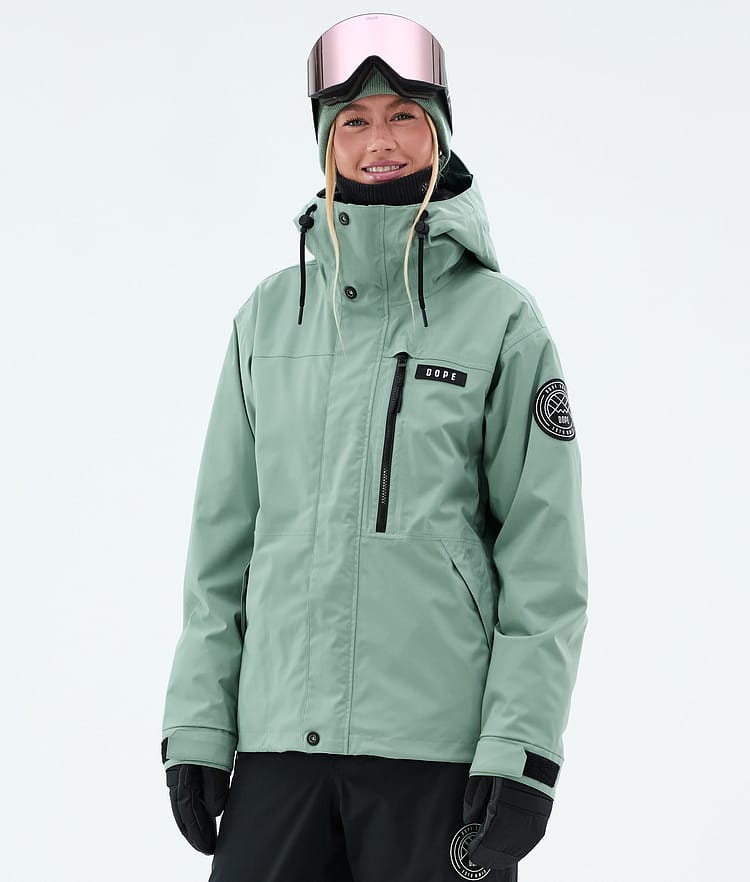 Dope Blizzard W Full Zip Snowboardjakke Dame Faded Green, Bilde 1 av 9