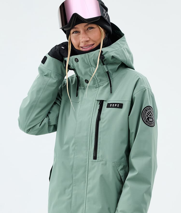 Dope Blizzard W Full Zip Skijakke Dame Faded Green, Image 4 of 9