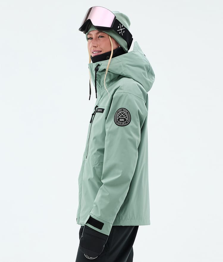 Dope Blizzard W Full Zip Skijakke Dame Faded Green, Bilde 5 av 9