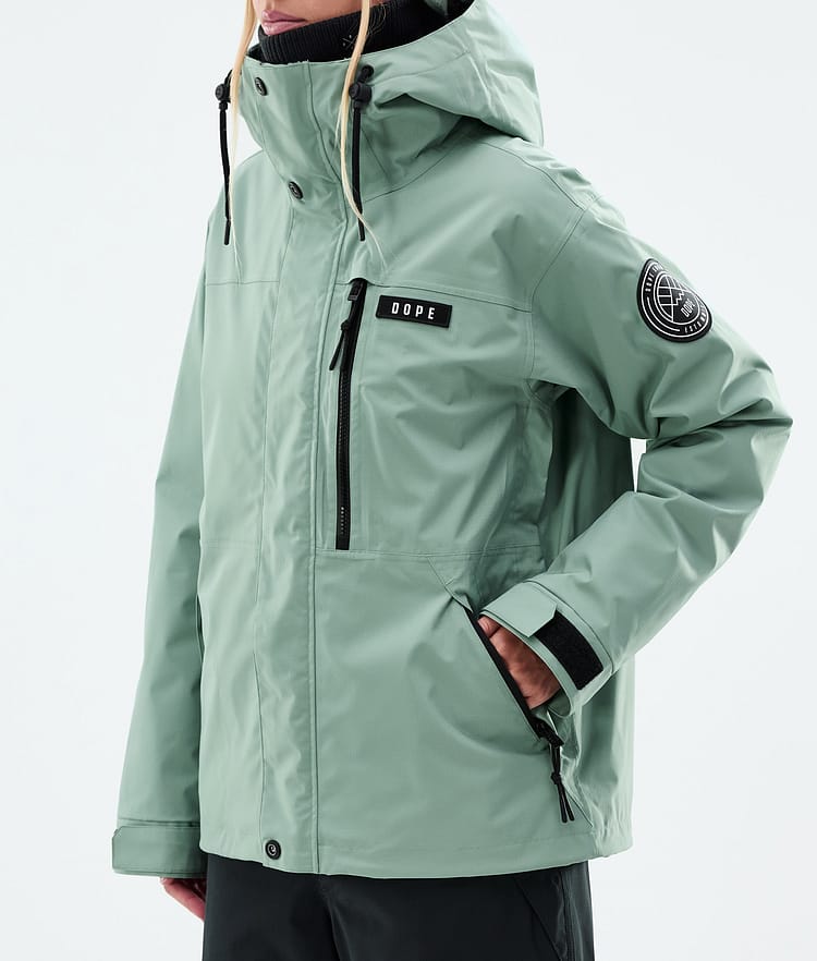 Dope Blizzard W Full Zip Snowboardjakke Dame Faded Green, Bilde 7 av 9
