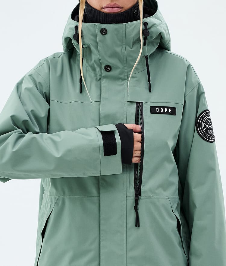 Dope Blizzard W Full Zip Skijakke Dame Faded Green, Image 8 of 9