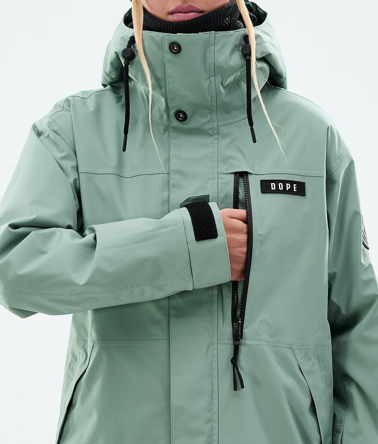Dope Blizzard W Full Zip Skijakke Dame Faded Green, Bilde 8 av 9