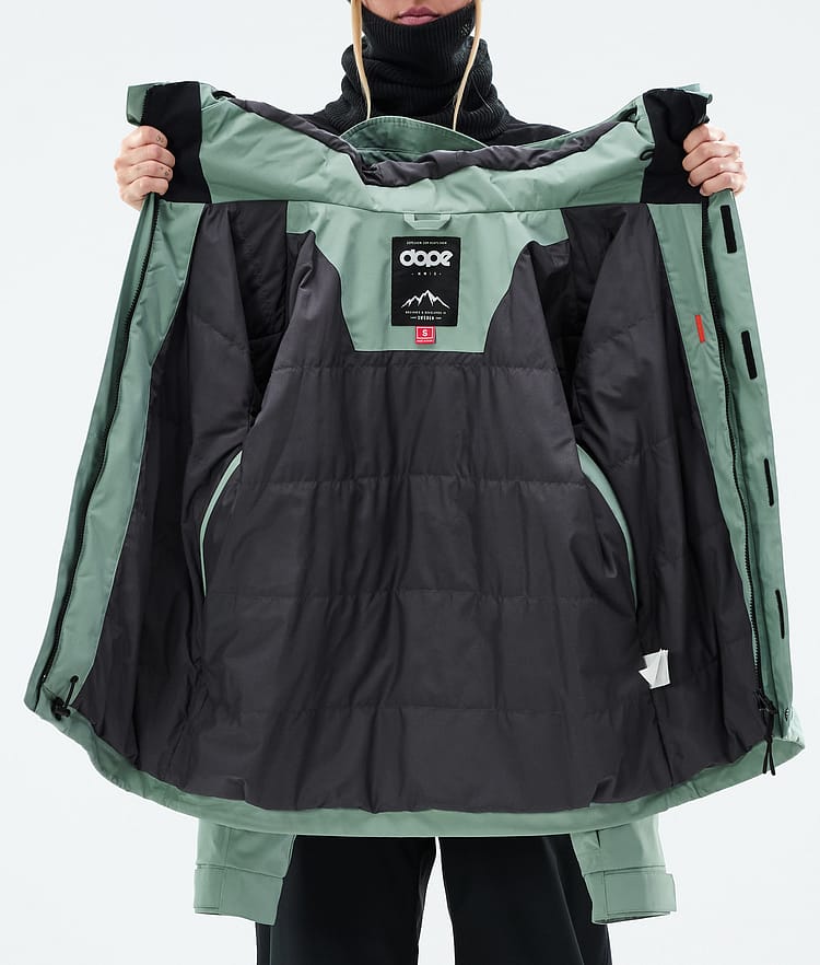 Dope Blizzard W Full Zip Snowboardjakke Dame Faded Green, Bilde 9 av 9