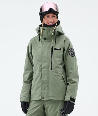 Dope Blizzard W Full Zip Snowboardjakke Dame Moss Green