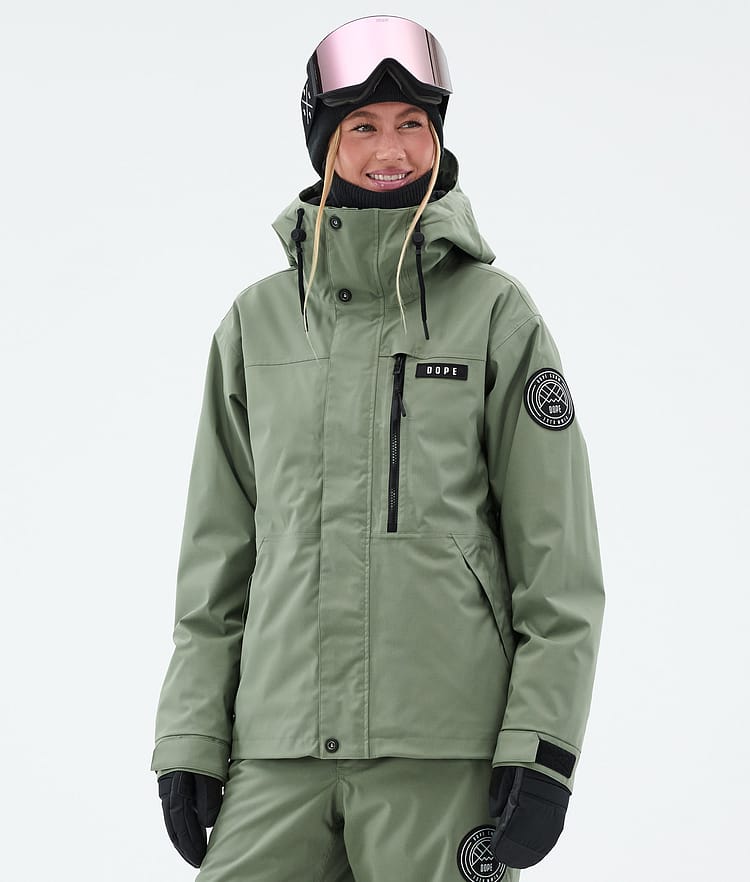 Dope Blizzard W Full Zip Snowboardjakke Dame Moss Green, Bilde 1 av 9