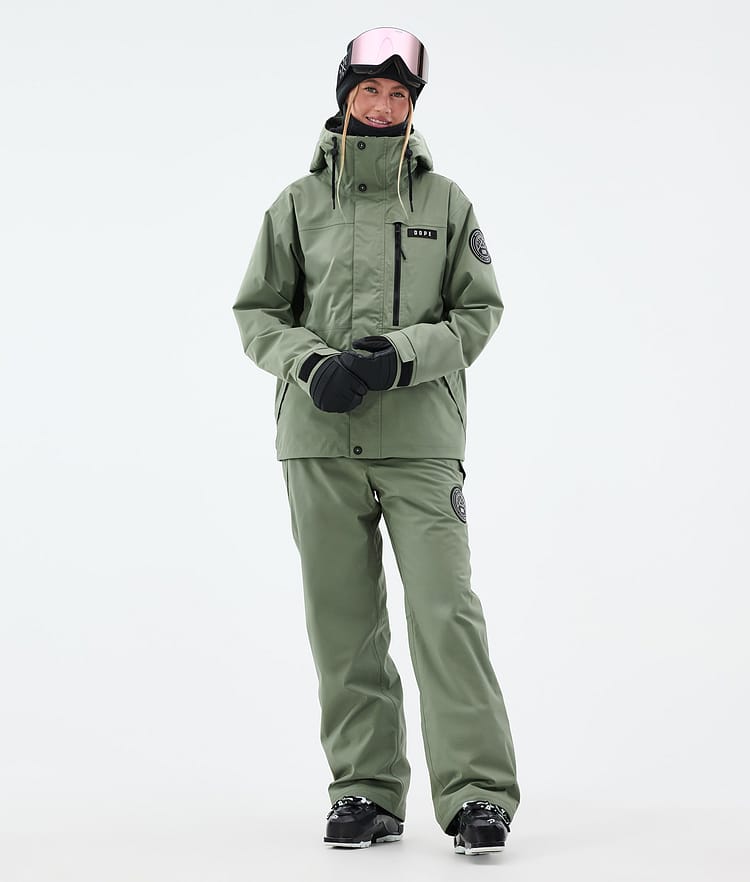 Dope Blizzard W Full Zip Skijakke Dame Moss Green, Bilde 2 av 9