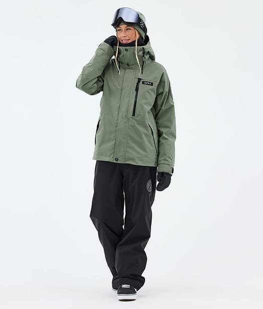 Dope Blizzard W Full Zip Snowboardoutfit Moss Green/Black