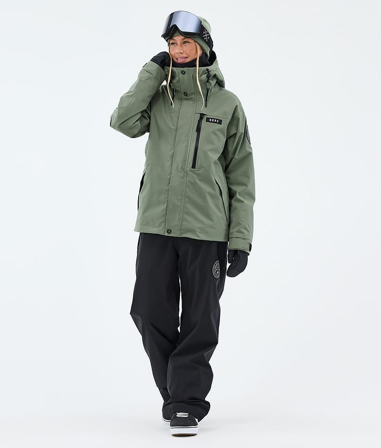 Dope Blizzard W Full Zip Snowboardjakke Dame Moss Green, Image 2 of 9