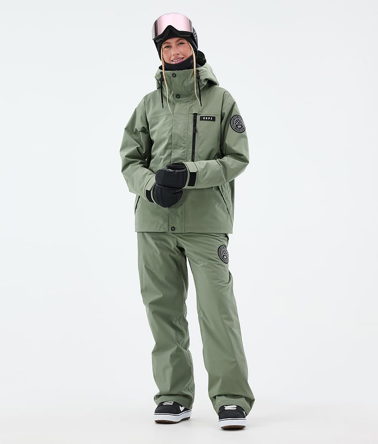 Dope Blizzard W Full Zip Snowboardjakke Dame Moss Green, Bilde 2 av 9
