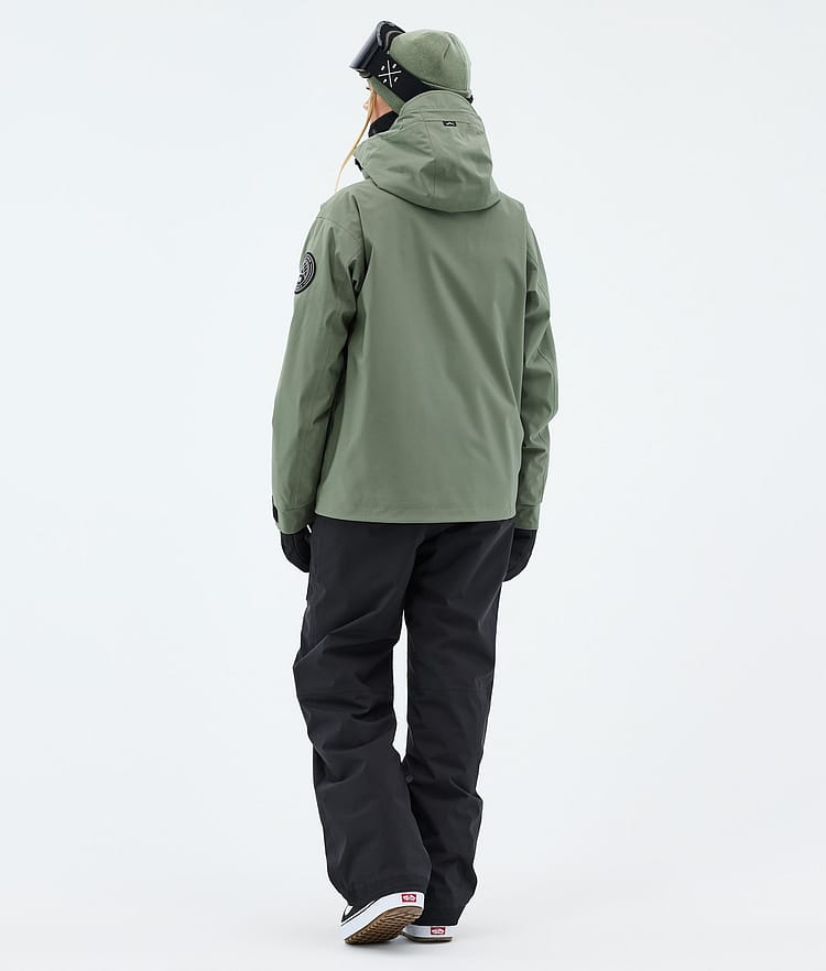 Dope Blizzard W Full Zip Snowboardjakke Dame Moss Green, Image 3 of 9