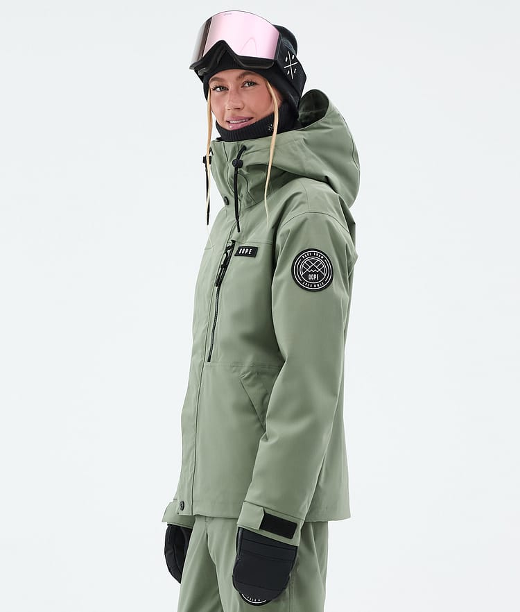 Dope Blizzard W Full Zip Snowboardjakke Dame Moss Green, Bilde 5 av 9