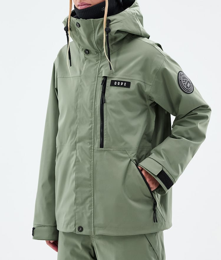 Dope Blizzard W Full Zip Skijakke Dame Moss Green, Bilde 7 av 9