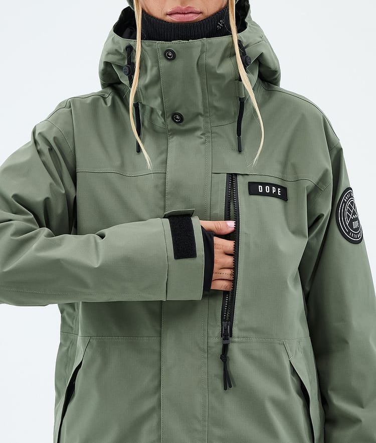 Dope Blizzard W Full Zip Skijakke Dame Moss Green, Image 8 of 9
