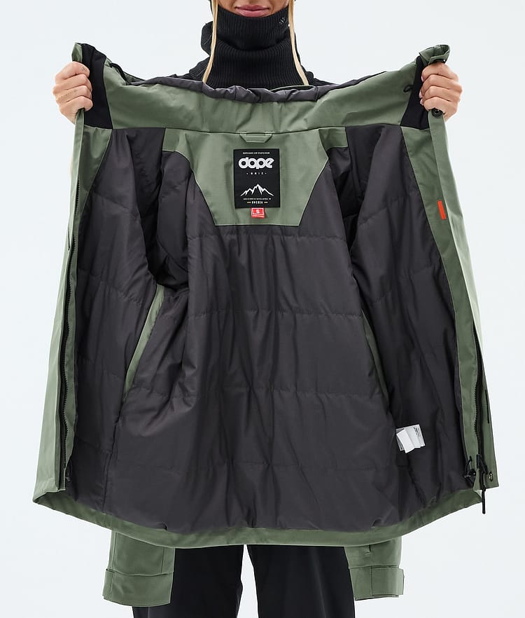 Dope Blizzard W Full Zip Snowboardjakke Dame Moss Green, Image 9 of 9