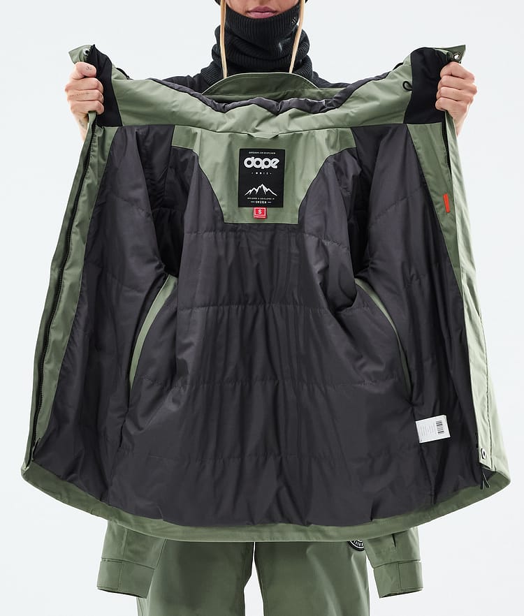 Dope Blizzard W Full Zip Snowboardjakke Dame Moss Green, Bilde 9 av 9