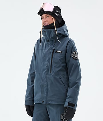 Dope Blizzard W Full Zip Snowboardjakke Metal Blue