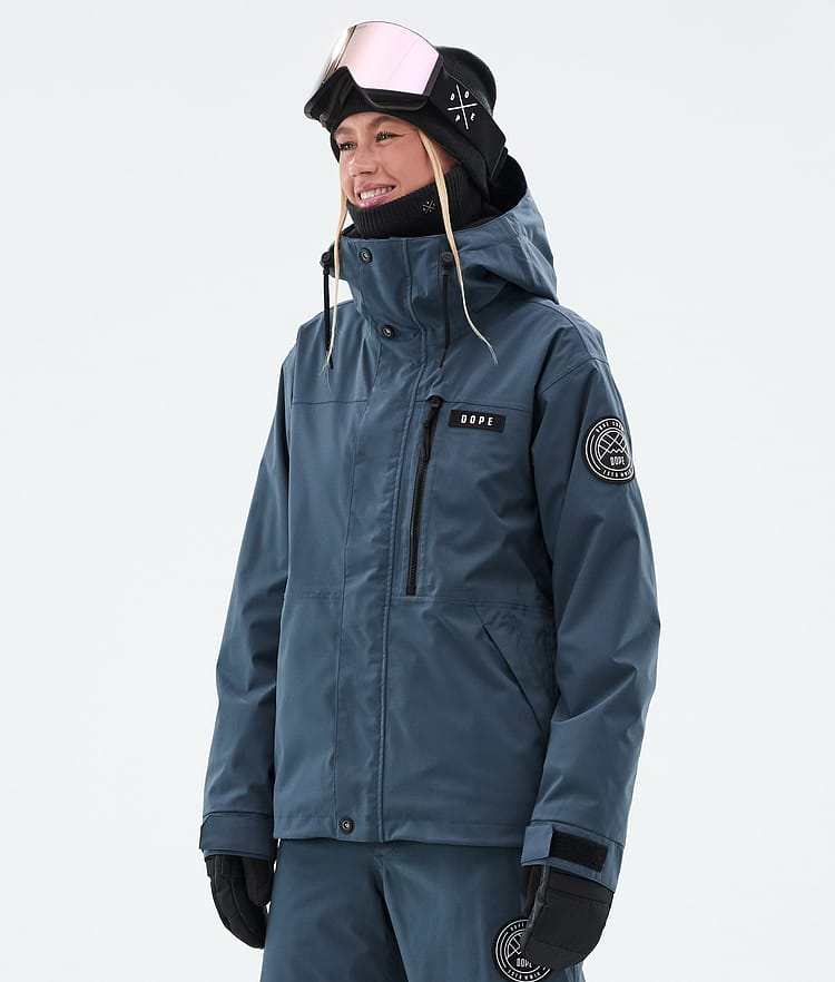 Dope Blizzard W Full Zip Snowboardjakke Dame Metal Blue, Bilde 1 av 9