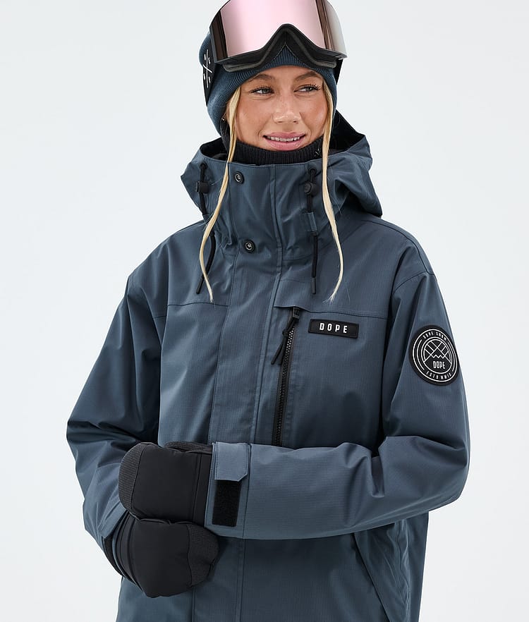 Dope Blizzard W Full Zip Snowboardjakke Dame Metal Blue, Image 4 of 9